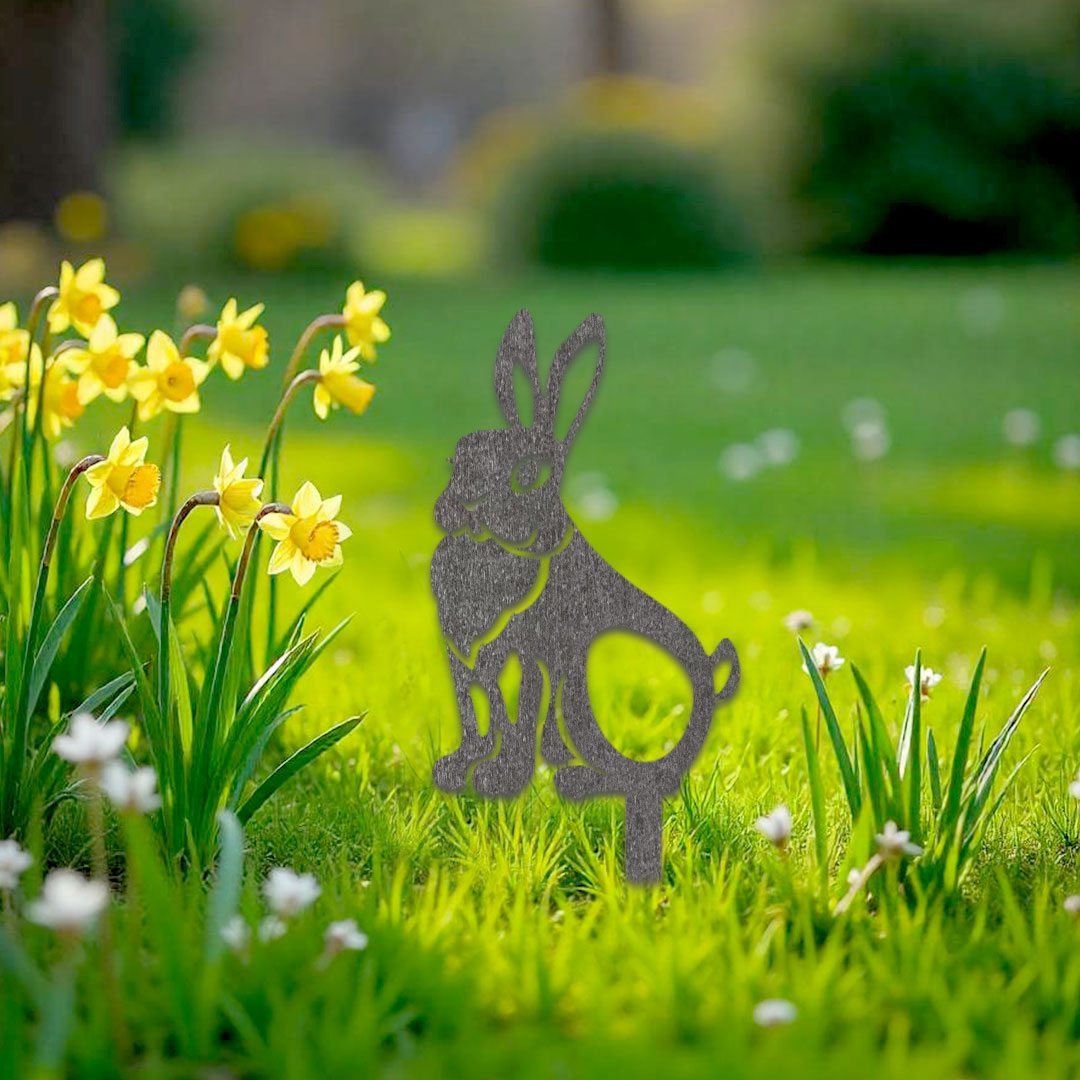 Décoration extérieure à piquer Lapin assis profil – Image 5