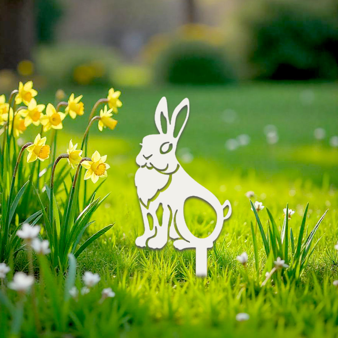 Décoration extérieure à piquer Lapin assis profil – Image 4