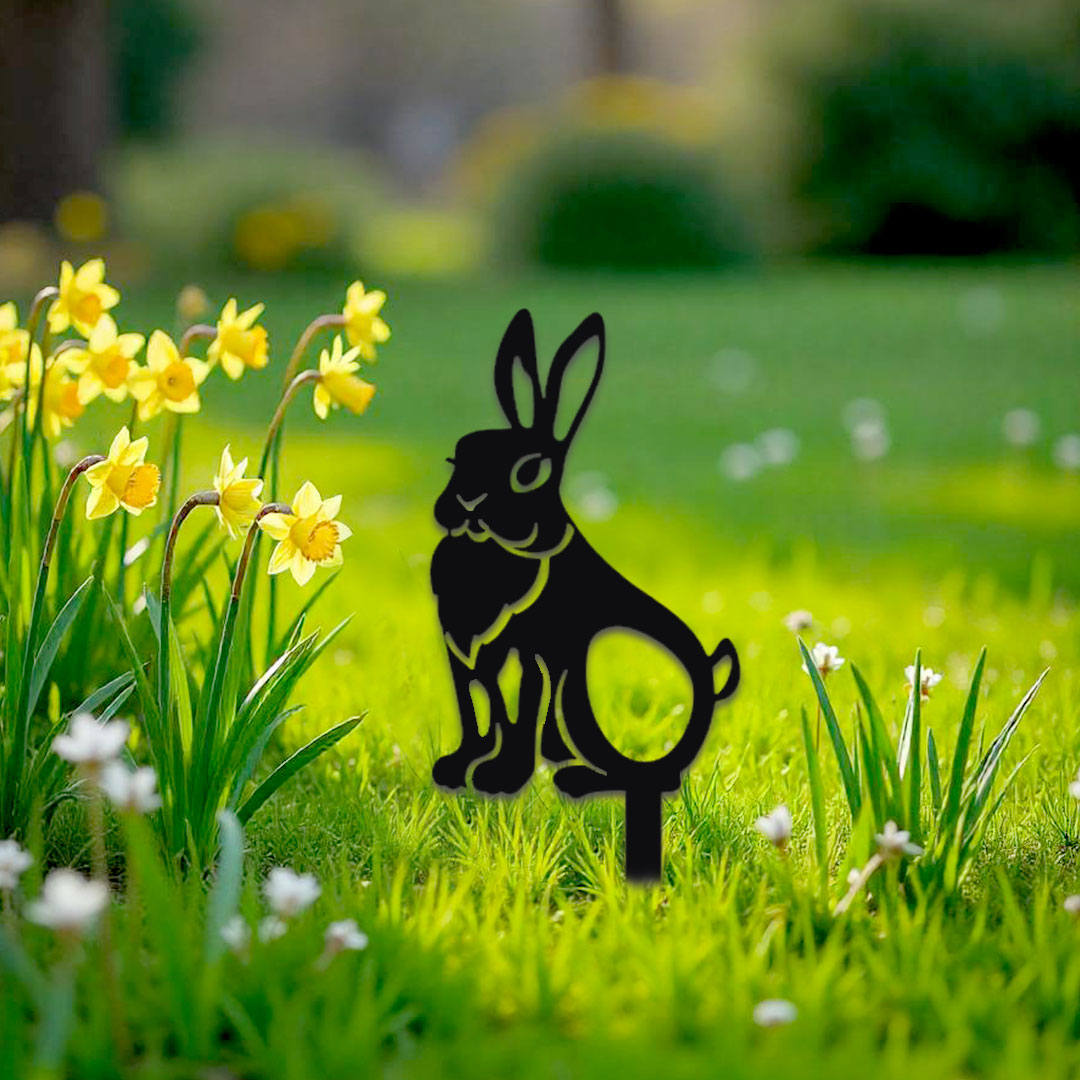 Décoration extérieure à piquer Lapin assis profil – Image 3